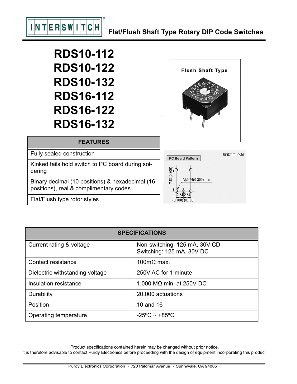 Purdy RDS10-112 User Manual | 2 pages