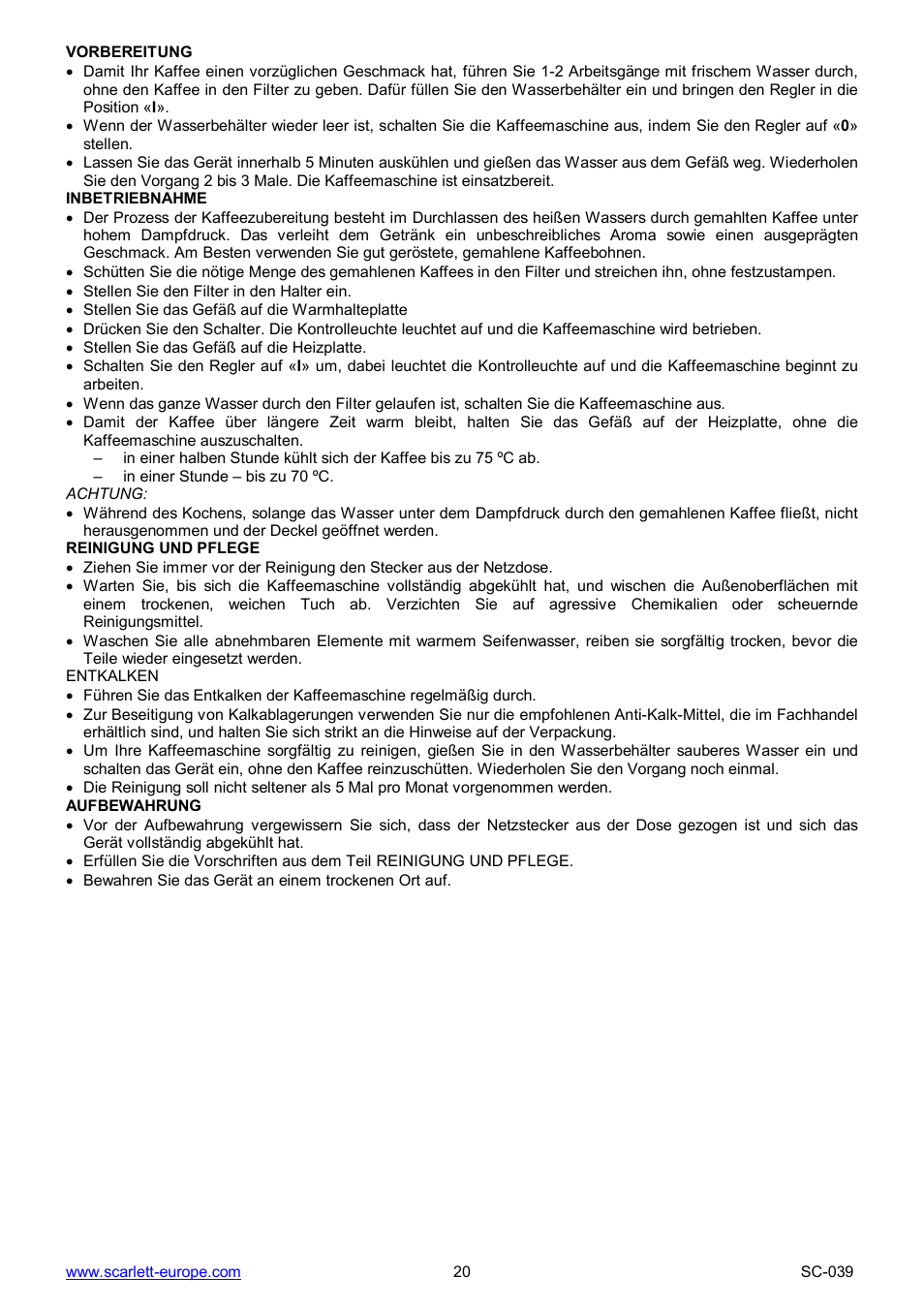 Scarlett SC-039 User Manual | Page 20 / 20