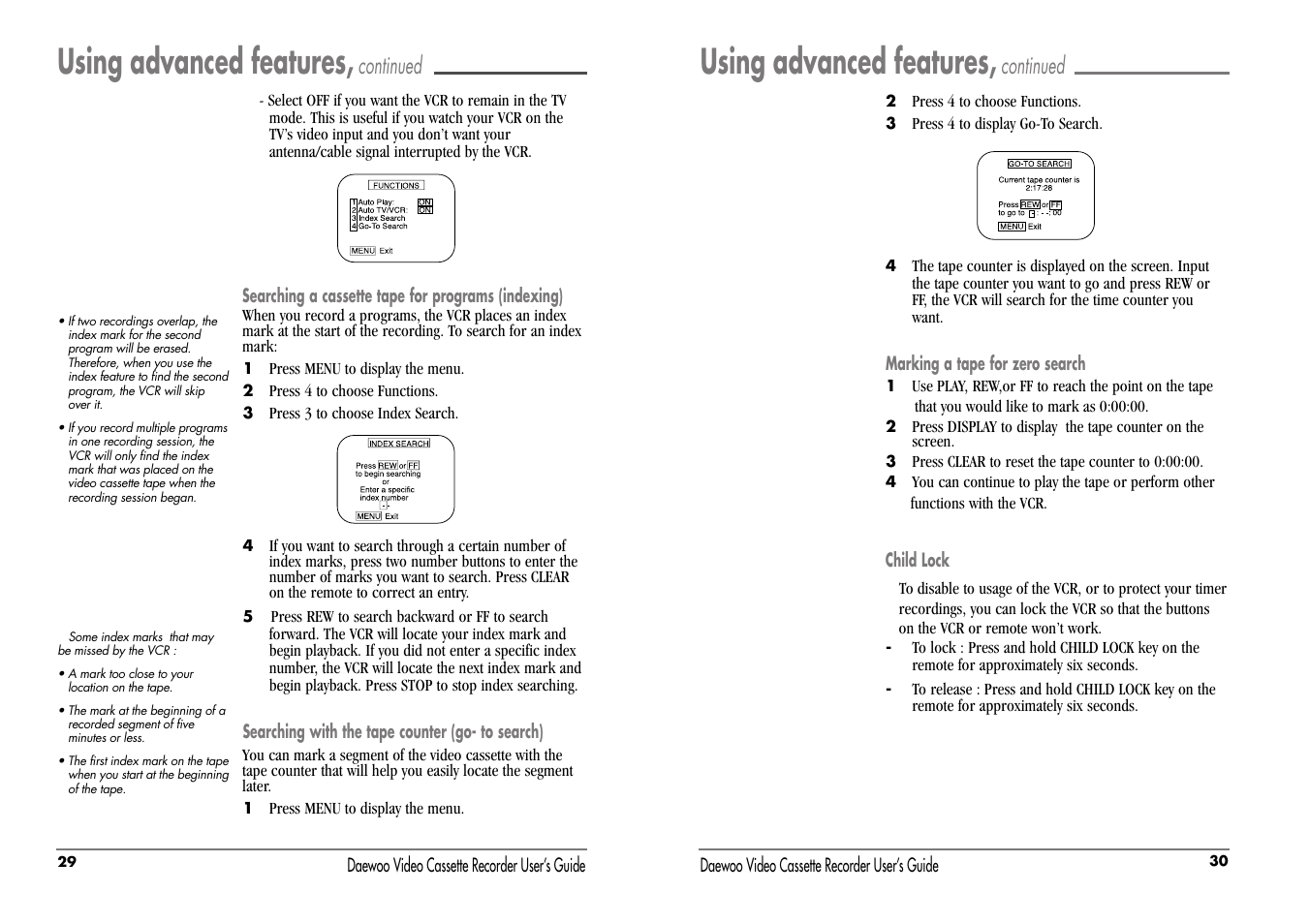 Using advanced features, Continued | Daewoo DV-T47N User Manual | Page 18 / 22
