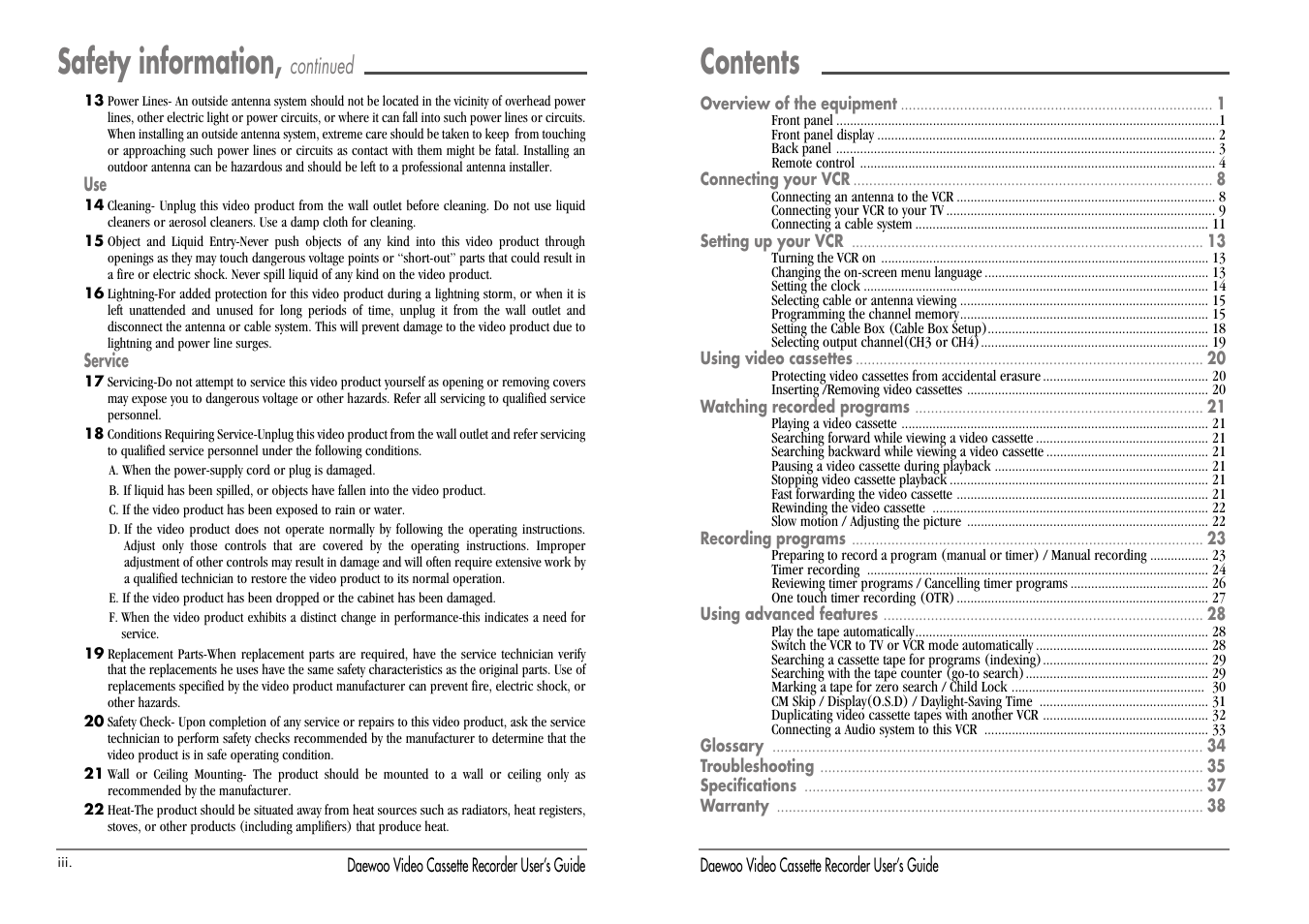 Daewoo DV-T47N User Manual | Page 3 / 22