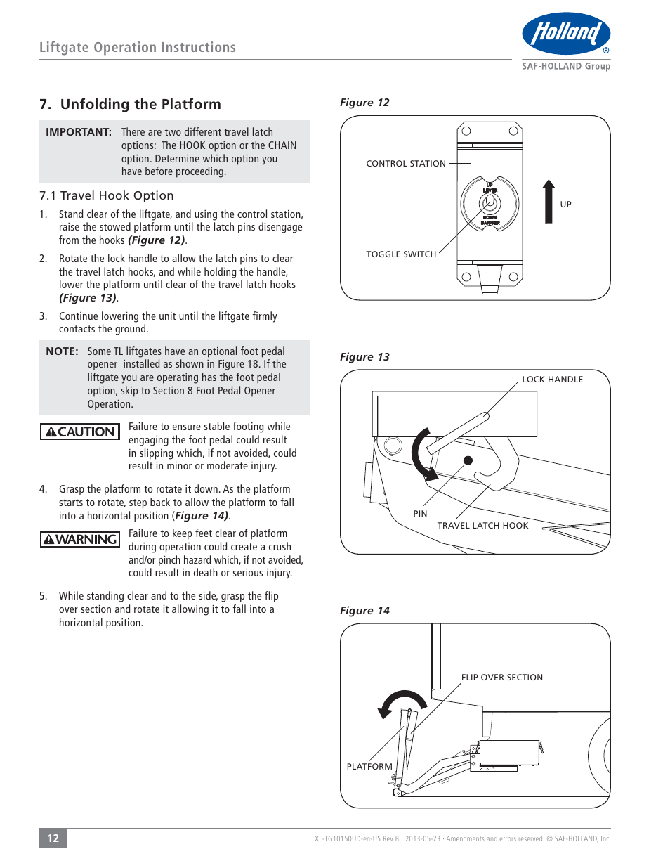 SAF-HOLLAND XL-TG10150UD TL and TG Series Liftgates User Manual | Page 12 / 28