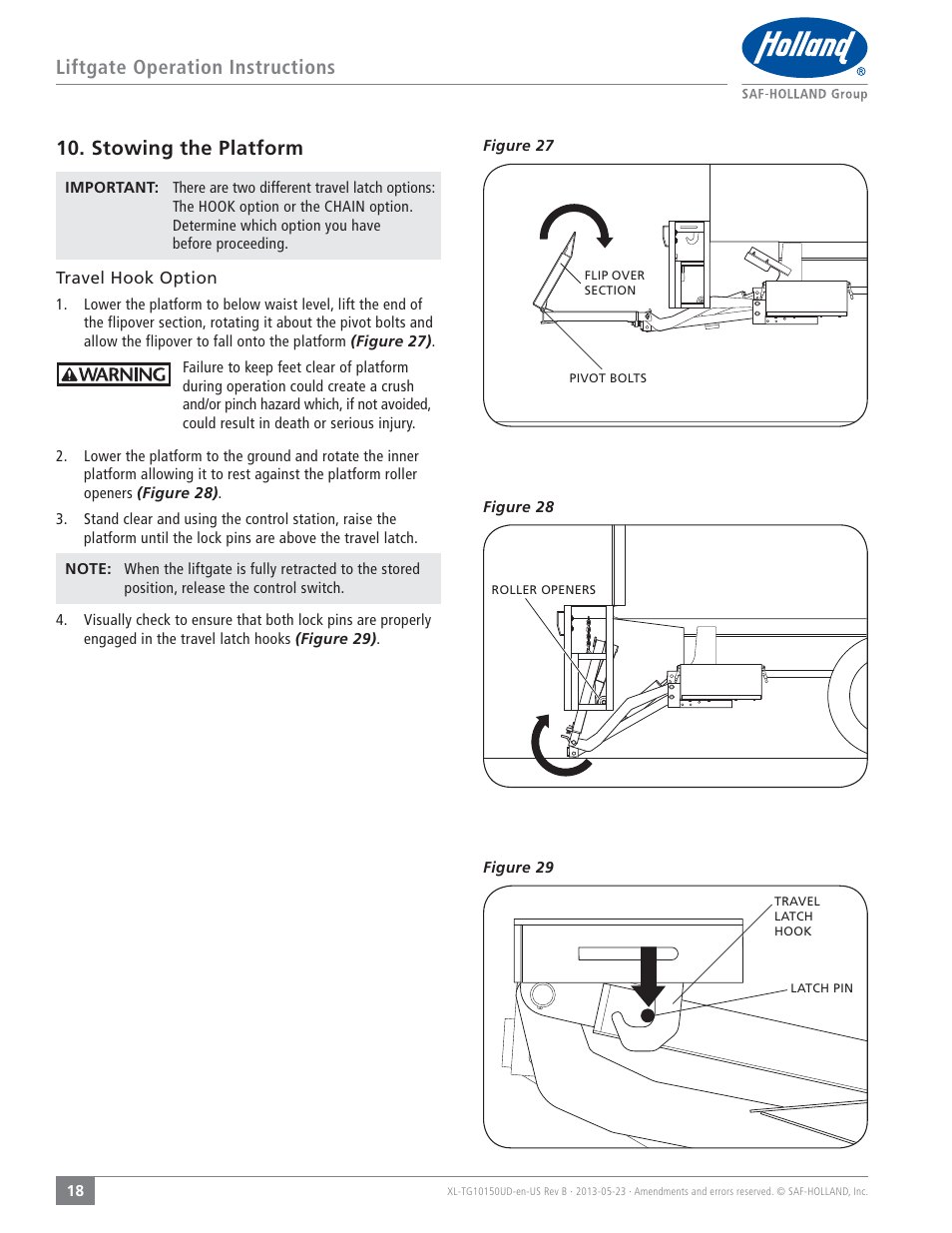 SAF-HOLLAND XL-TG10150UD TL and TG Series Liftgates User Manual | Page 18 / 28