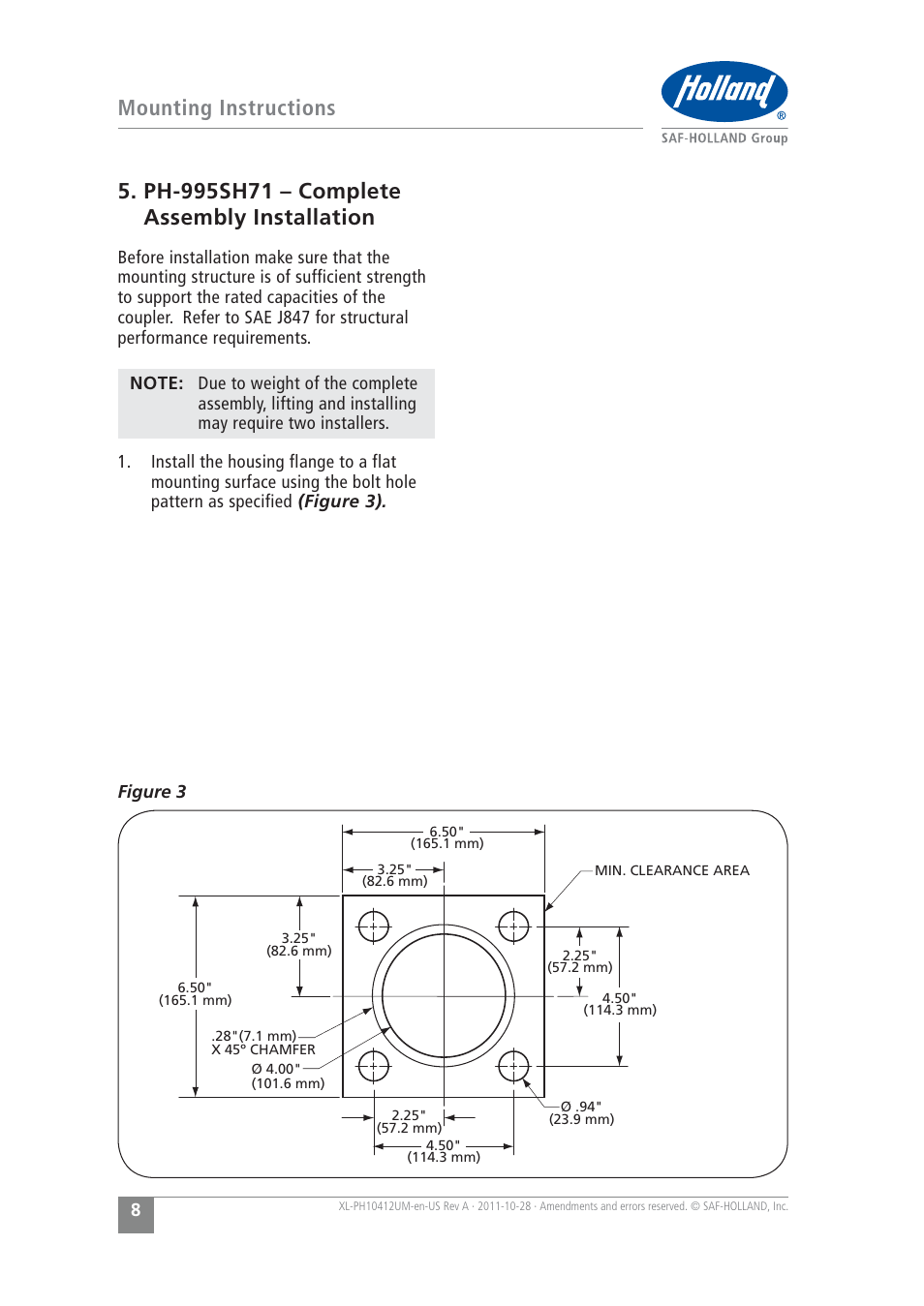 SAF-HOLLAND XL-PH10412UM PH-995 Pin and Clevis Coupler User Manual | Page 8 / 20