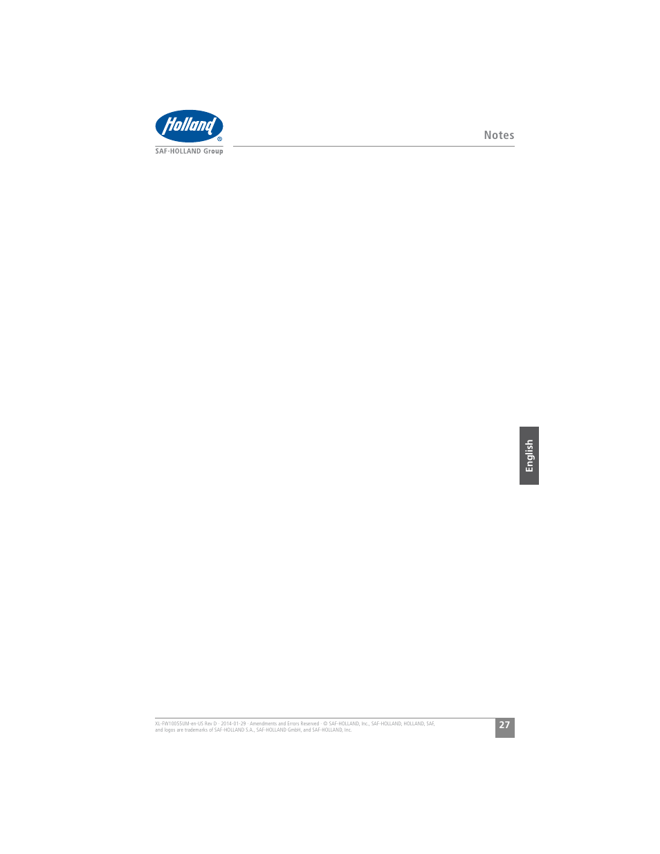 SAF-HOLLAND XL-FW10055UM FW16 Low Lube Series Fifth Wheels User Manual | Page 27 / 56