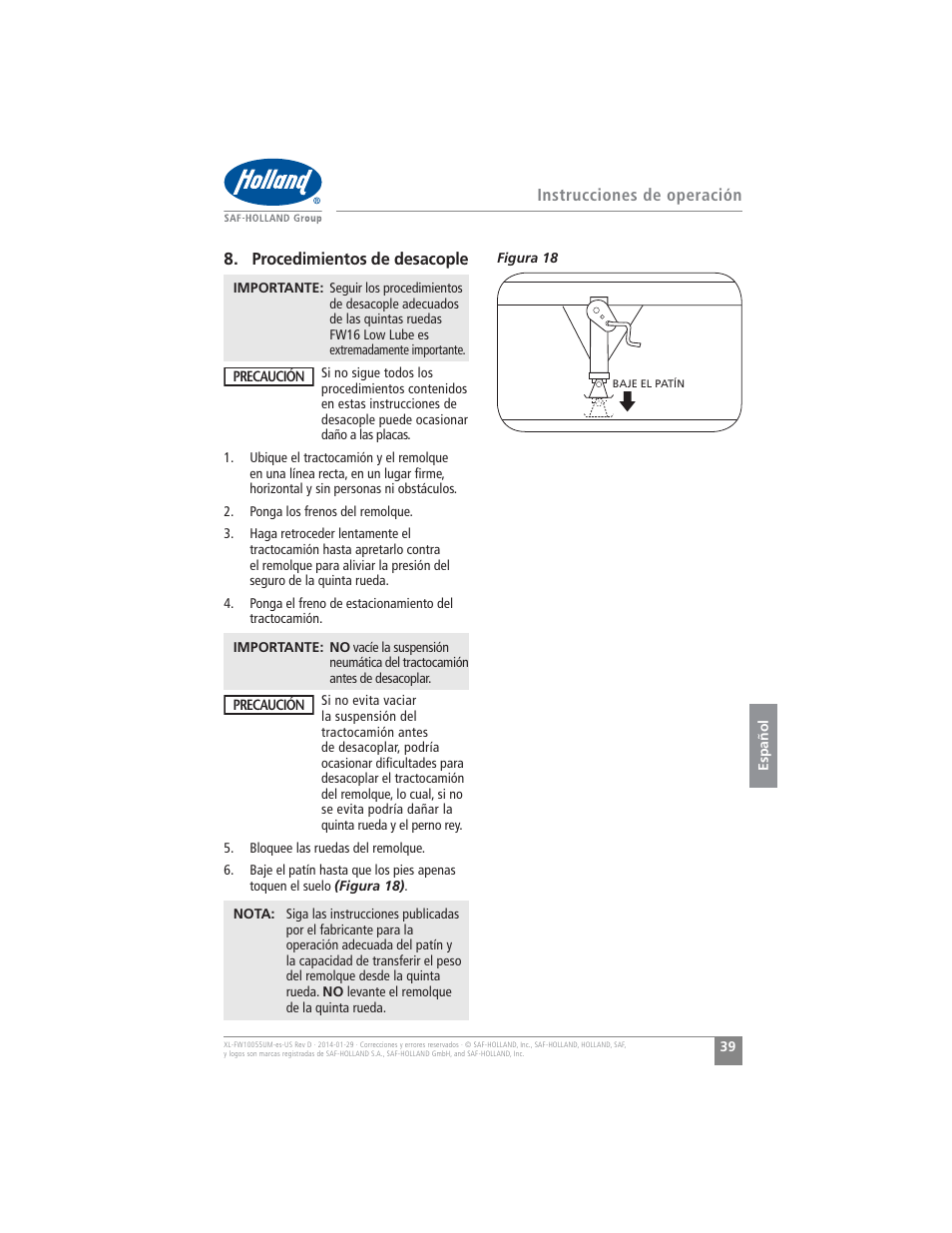 SAF-HOLLAND XL-FW10055UM FW16 Low Lube Series Fifth Wheels User Manual | Page 39 / 56