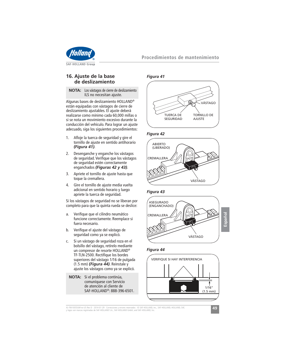 SAF-HOLLAND XL-FW10055UM FW16 Low Lube Series Fifth Wheels User Manual | Page 49 / 56