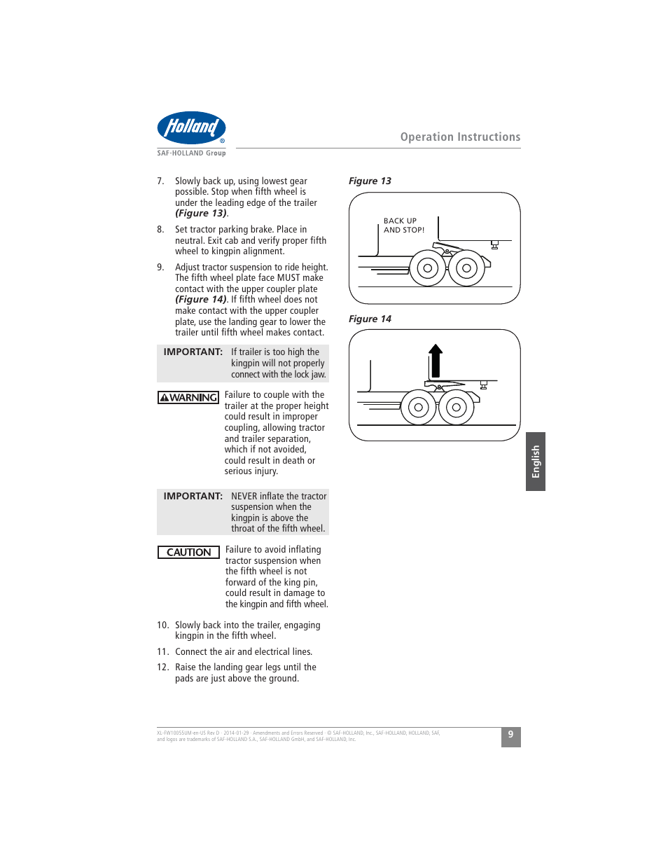 SAF-HOLLAND XL-FW10055UM FW16 Low Lube Series Fifth Wheels User Manual | Page 9 / 56