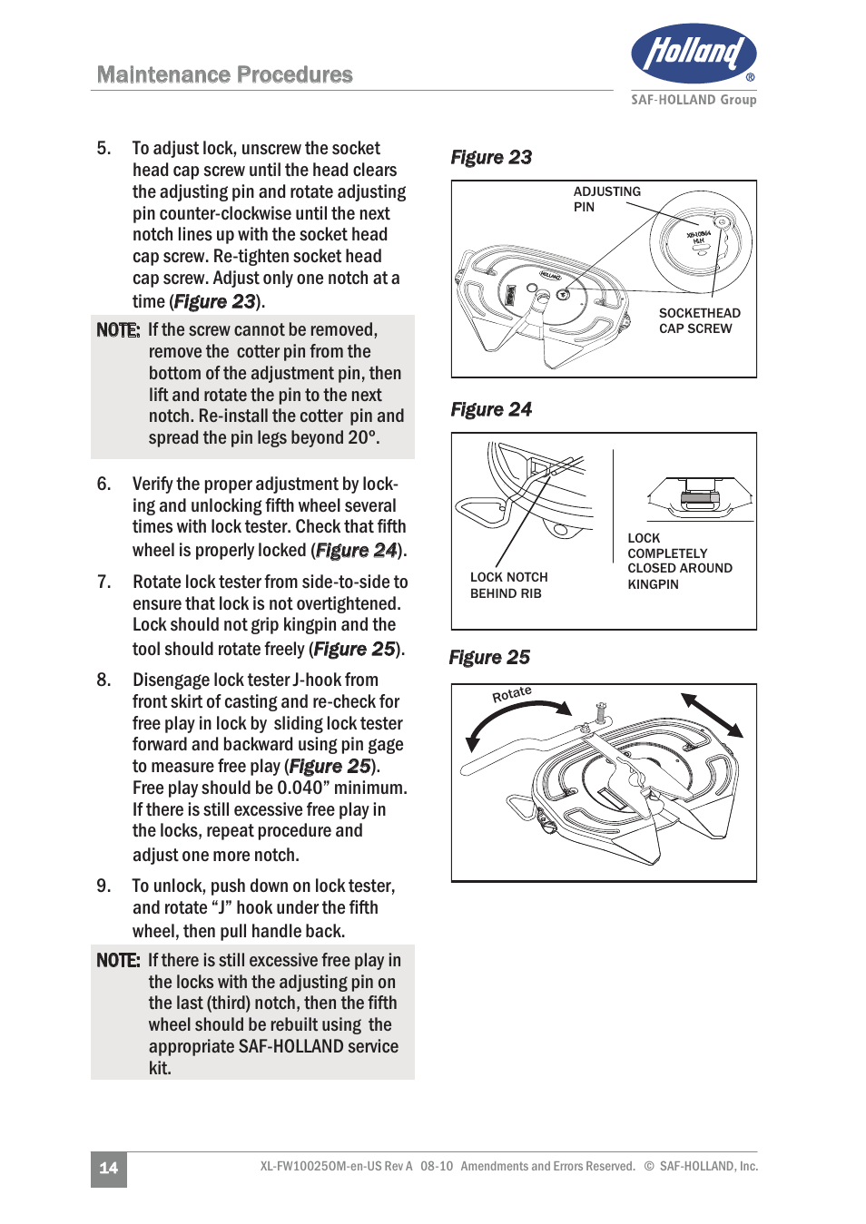 Maintenance procedures | SAF-HOLLAND XL-FW10025OM 17 Series Fifth Wheel User Manual | Page 14 / 20