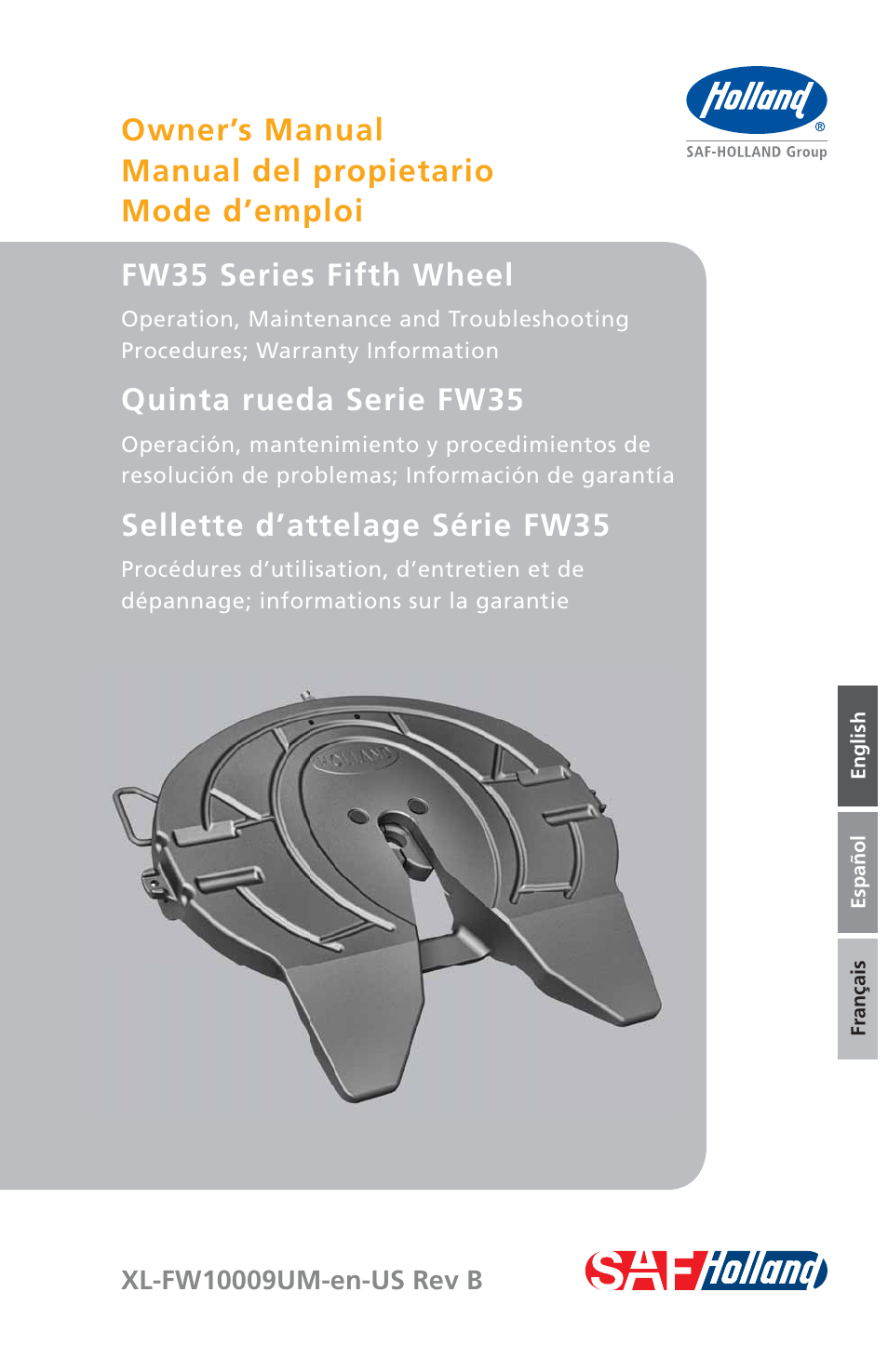 SAF-HOLLAND XL-FW10009UM FW35 Series Fifth Wheel User Manual | 76 pages