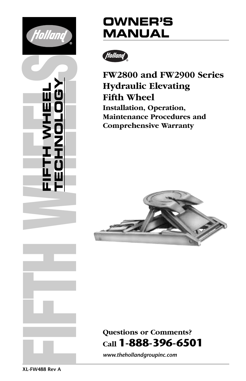 SAF-HOLLAND XL-FW488 FW2800 and FW2900 Series Hydraulic Elevating Fifth Wheel User Manual | 20 pages