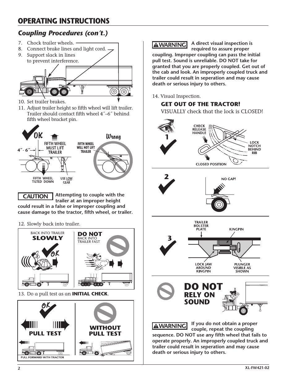 Аа аа, Do not, Wrong | Operating instructions | SAF-HOLLAND XL-FW421-02 XA-201-A-80-L Air Release User Manual | Page 2 / 8