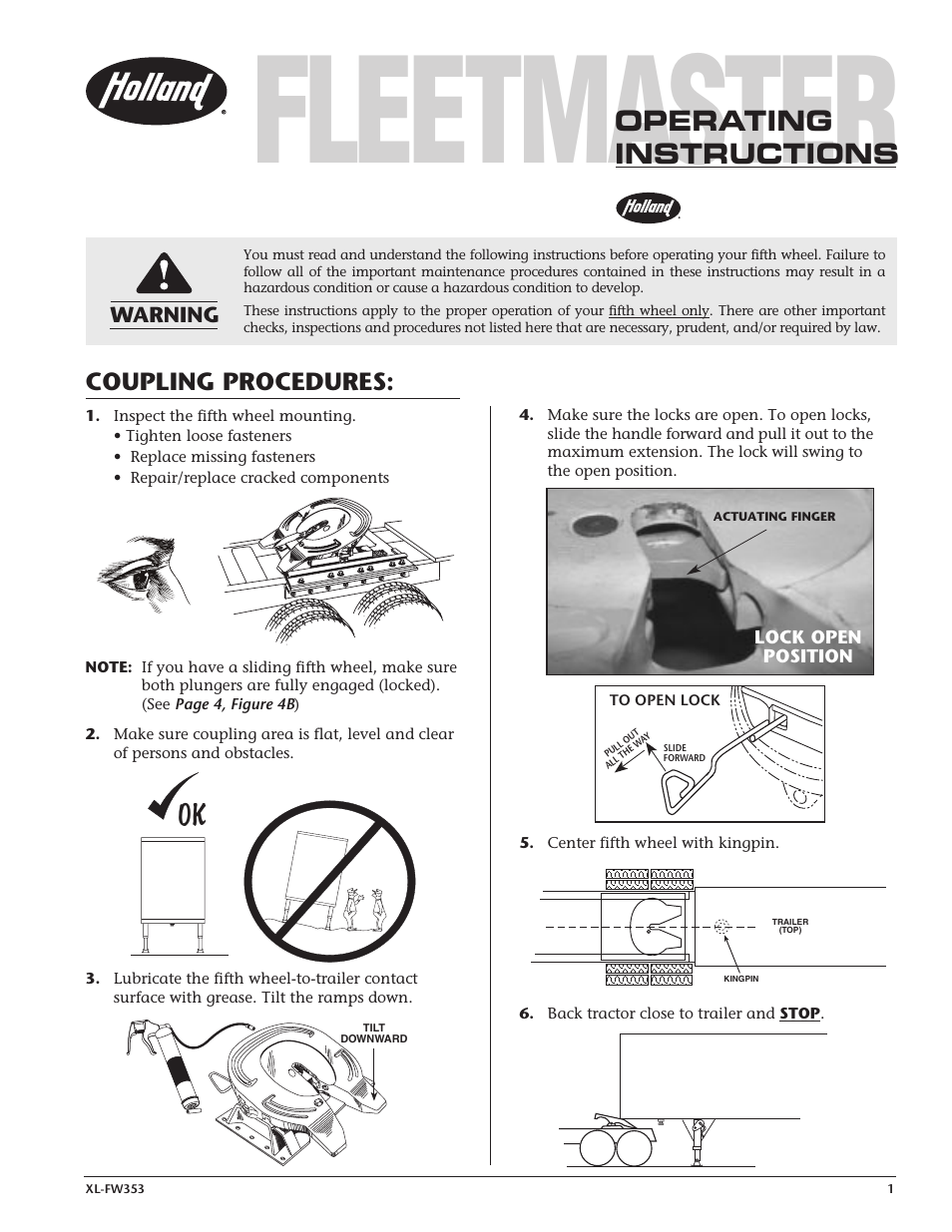 SAF-HOLLAND XL-FW353 FLEETMASTER CUPLING User Manual | 4 pages