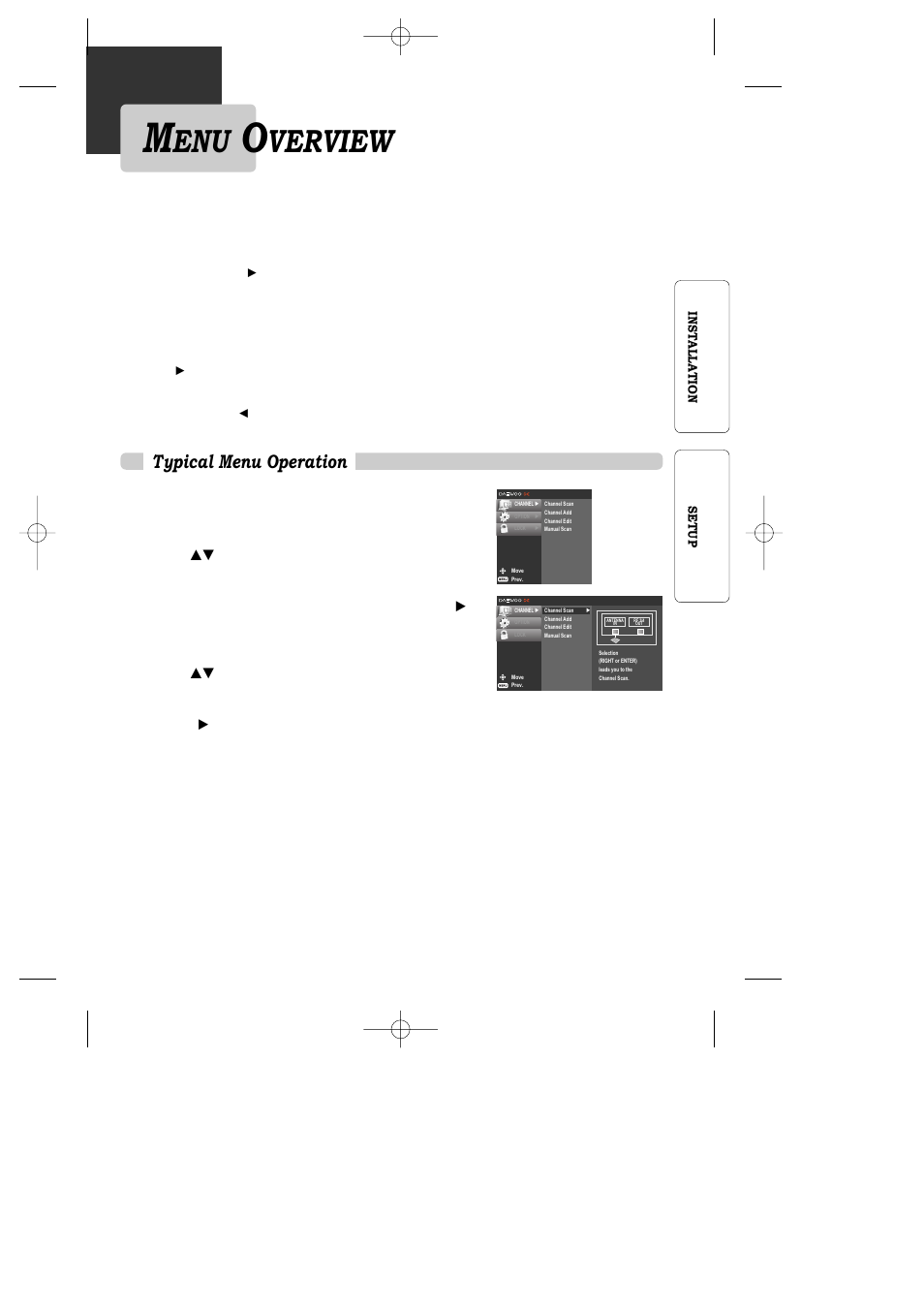 Verview, Typical menu operation | Daewoo DAC-100 User Manual | Page 10 / 36