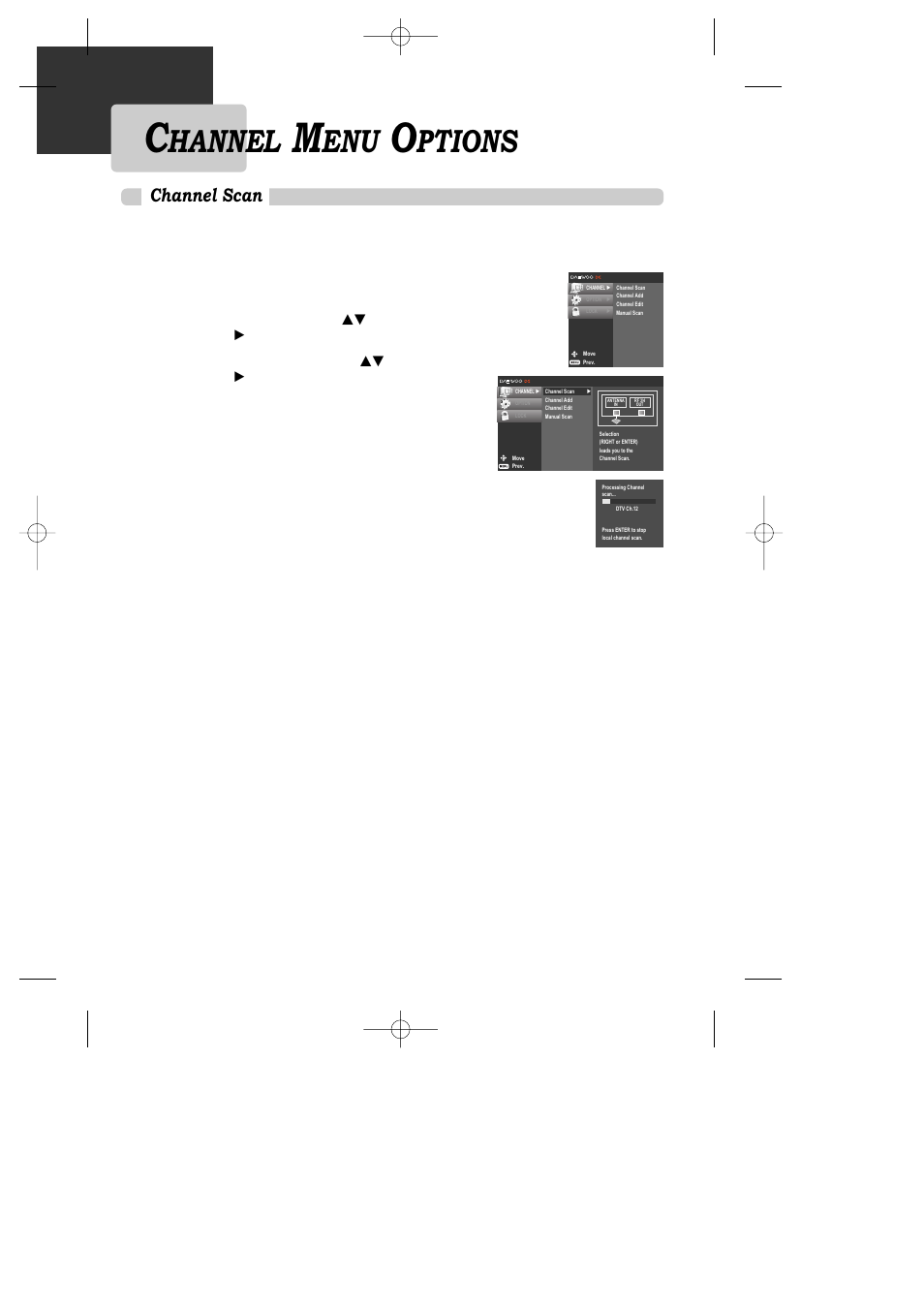 Hannel, Ptions, Channel scan | Daewoo DAC-100 User Manual | Page 11 / 36