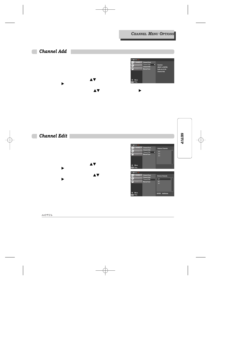 Channel add, Channel edit, 11 setup | Daewoo DAC-100 User Manual | Page 12 / 36