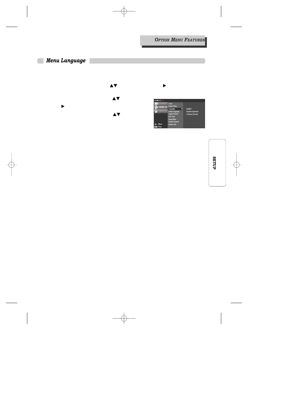 Menu language | Daewoo DAC-100 User Manual | Page 16 / 36