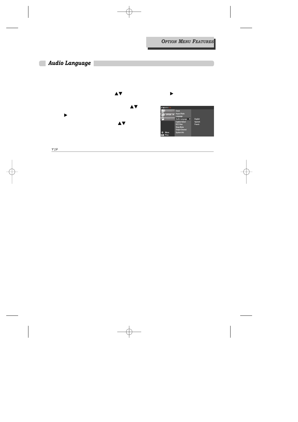 Audio language | Daewoo DAC-100 User Manual | Page 17 / 36