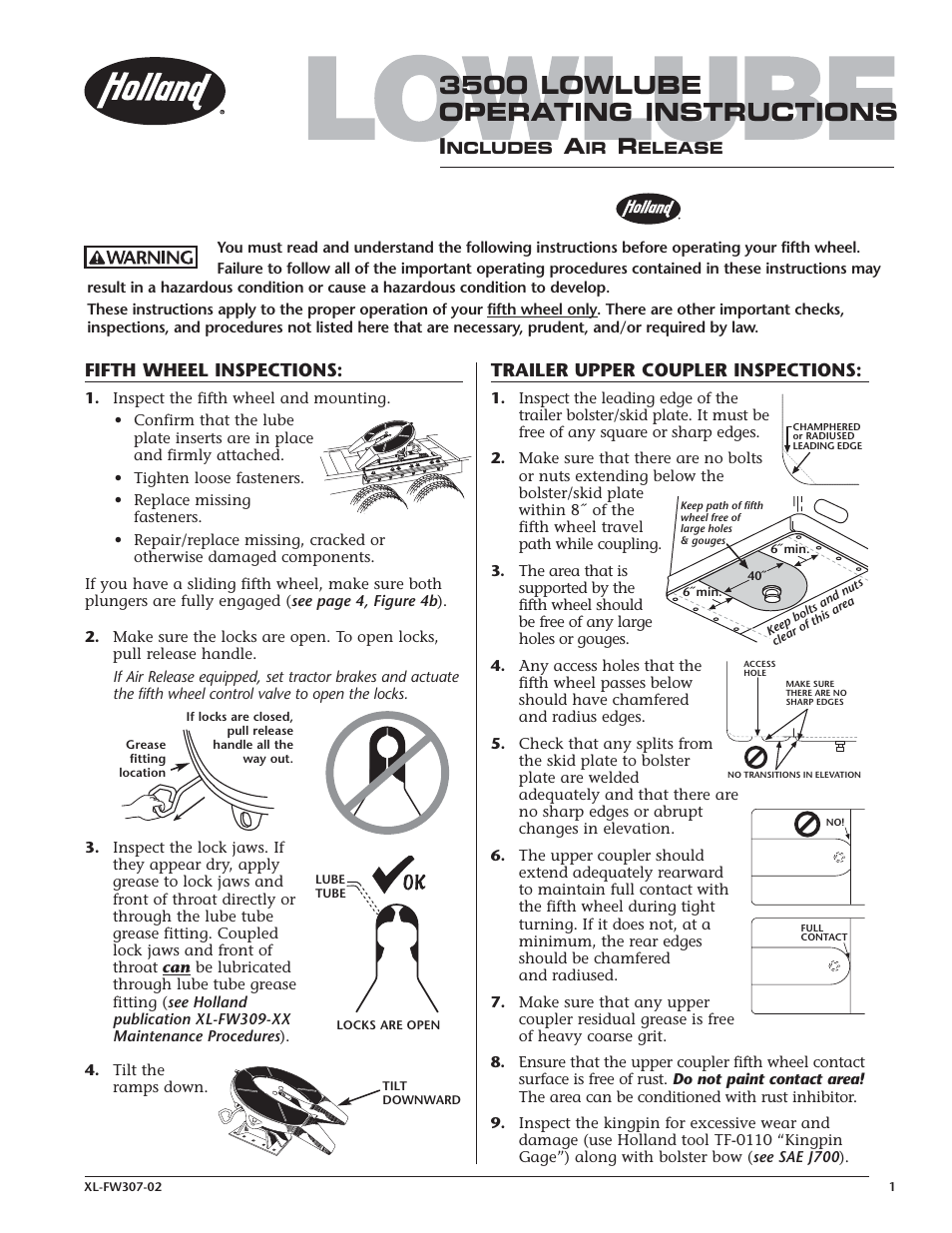 SAF-HOLLAND XL-FW307-02 3500 LOWLUBE INCLUDES AIR RELEASE User Manual | 4 pages