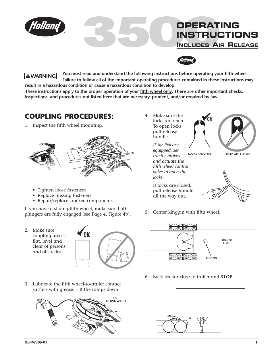 SAF-HOLLAND XL-FW306-01 3500 INCLUDES AIR RELEASE User Manual | 4 pages