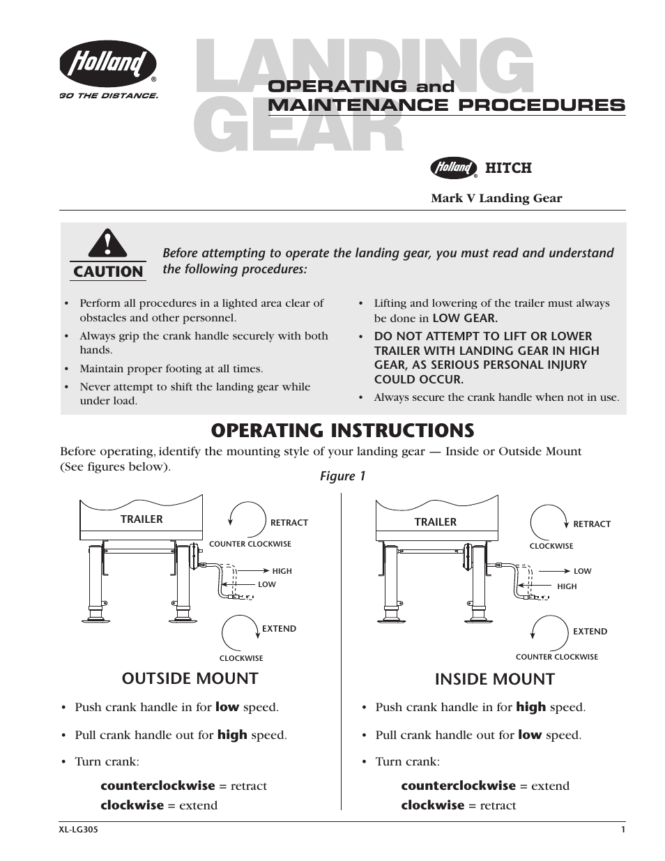 SAF-HOLLAND XL-LG305 Mark V Landing Gear User Manual | 4 pages