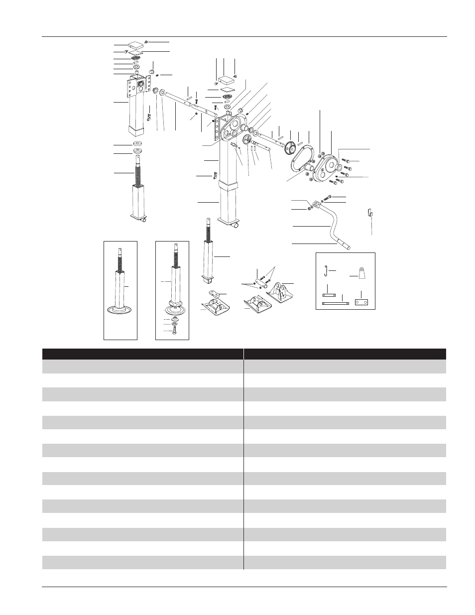 F150 exploded view | SAF-HOLLAND XL-LG217 Formula 150 Landing Gear User Manual | Page 3 / 4