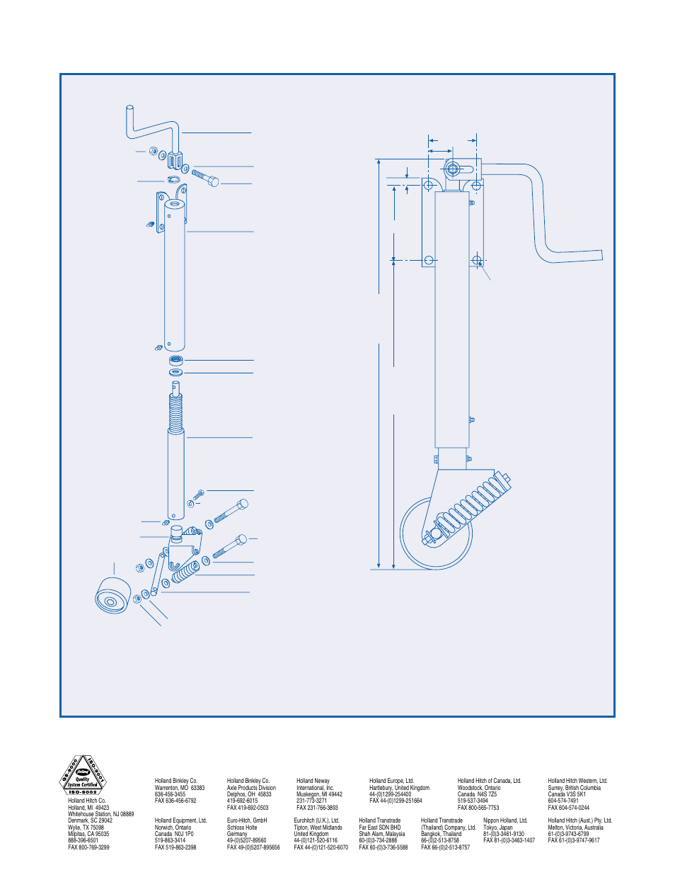 All dimensions shown are nominal | SAF-HOLLAND XL-LG206 JS-300-J DOLLY TONGUE JACK User Manual | Page 2 / 2