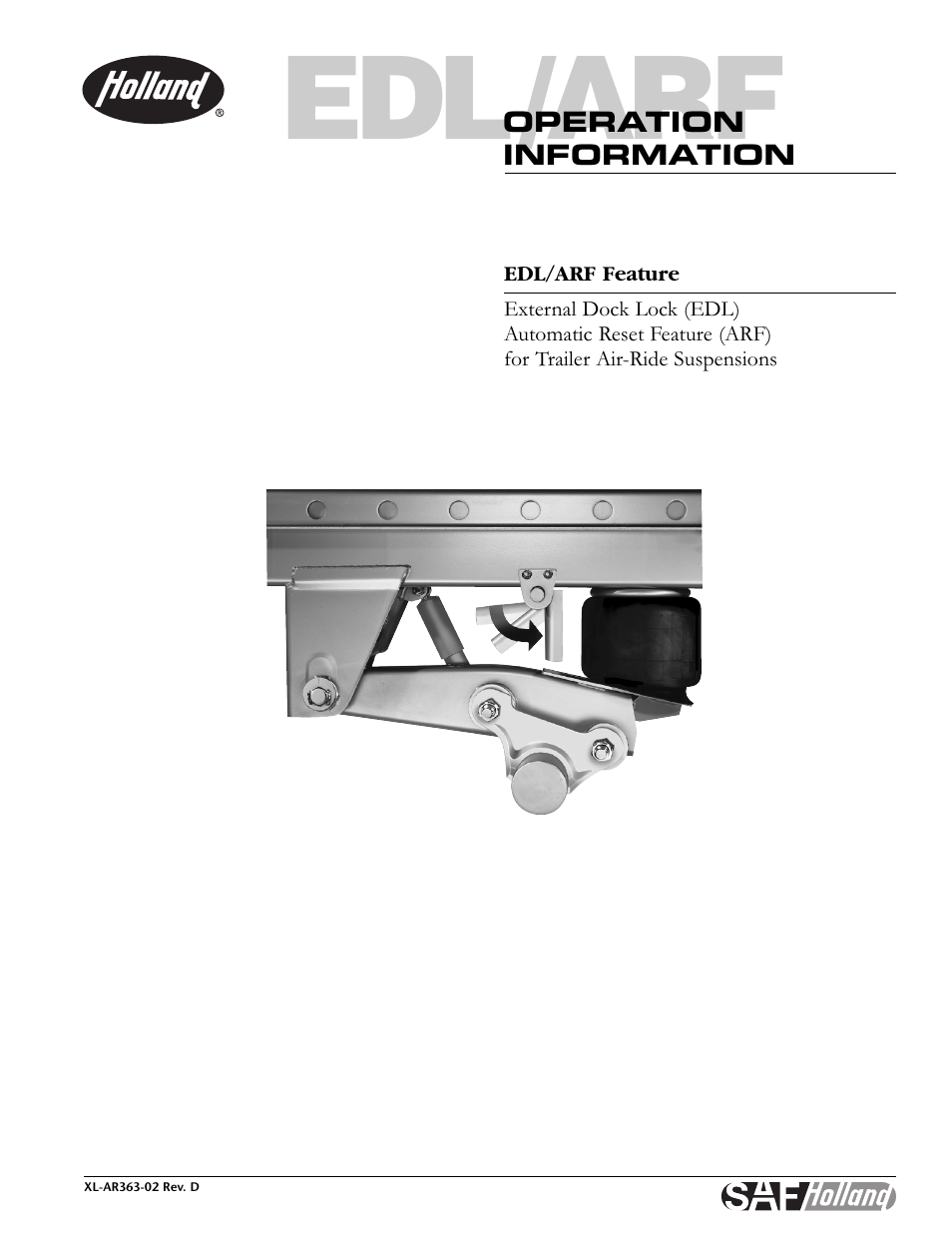 SAF-HOLLAND XL-AR363-02 EDL/ARF Feature User Manual | 16 pages