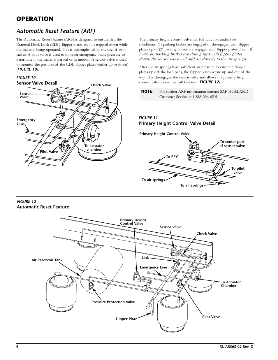 Operation, Automatic reset feature (arf) | SAF-HOLLAND XL-AR363-02 EDL/ARF Feature User Manual | Page 6 / 16