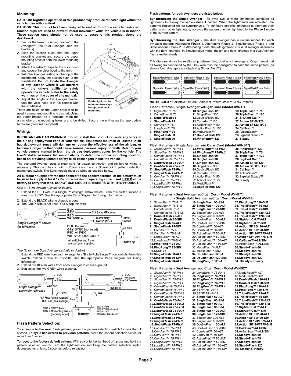 Page 2 | Whelen AVN1A User Manual | Page 2 / 2