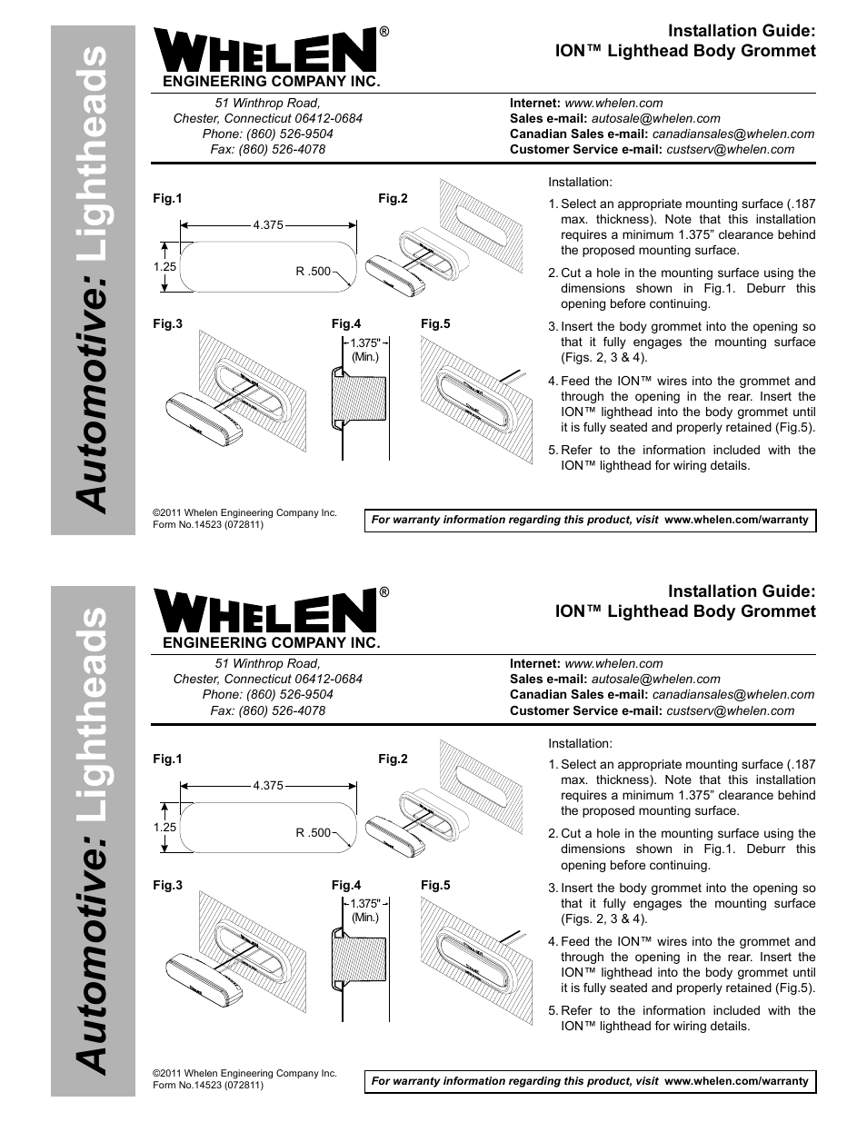 Whelen IONGROM User Manual | 1 page