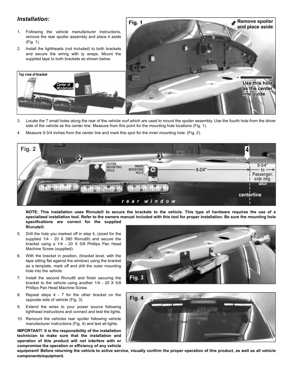 Installation | Whelen IONBKT2 User Manual | Page 2 / 2