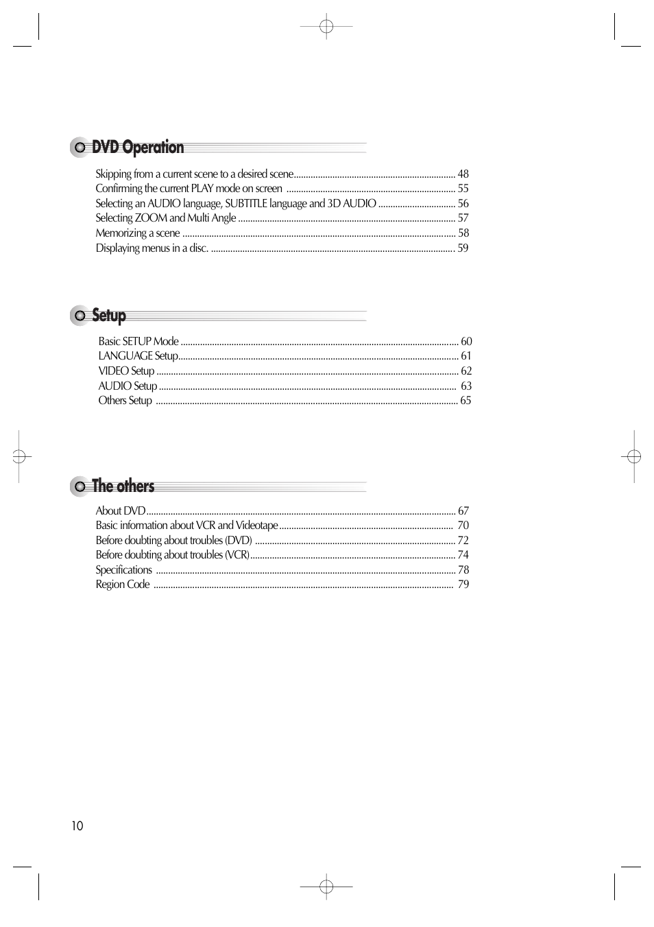 Setup dvd operation the others | Daewoo DV6T811N User Manual | Page 11 / 81