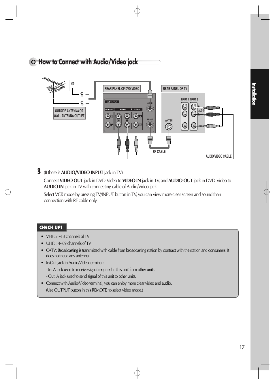 How to connect with audio/video jack | Daewoo DV6T811N User Manual | Page 18 / 81