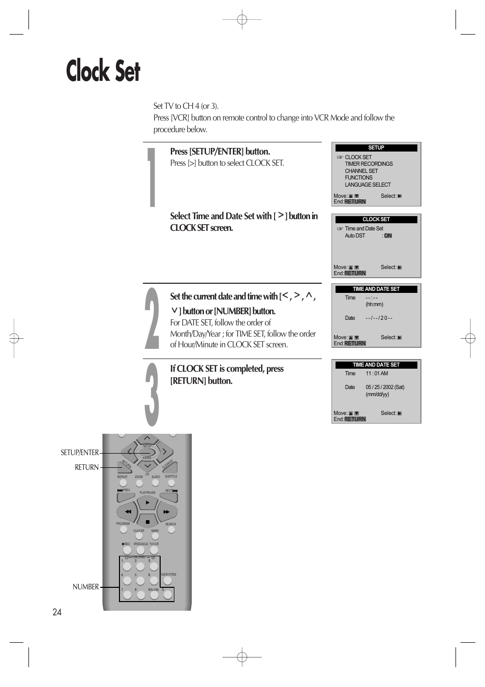 Clock set | Daewoo DV6T811N User Manual | Page 25 / 81