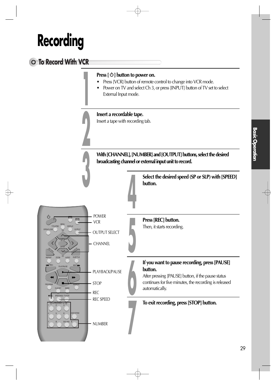 Recording | Daewoo DV6T811N User Manual | Page 30 / 81