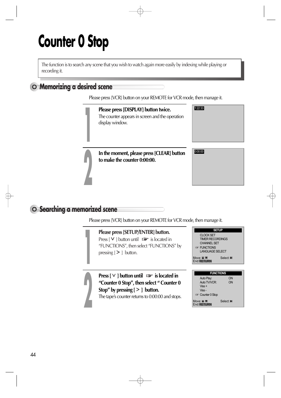 Counter 0 stop | Daewoo DV6T811N User Manual | Page 45 / 81