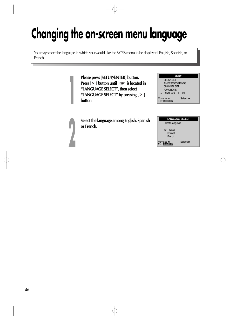 Changing the on-screen menu language | Daewoo DV6T811N User Manual | Page 47 / 81