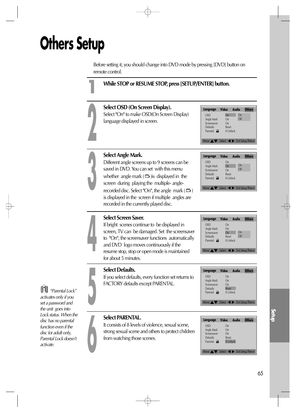 Others setup | Daewoo DV6T811N User Manual | Page 66 / 81