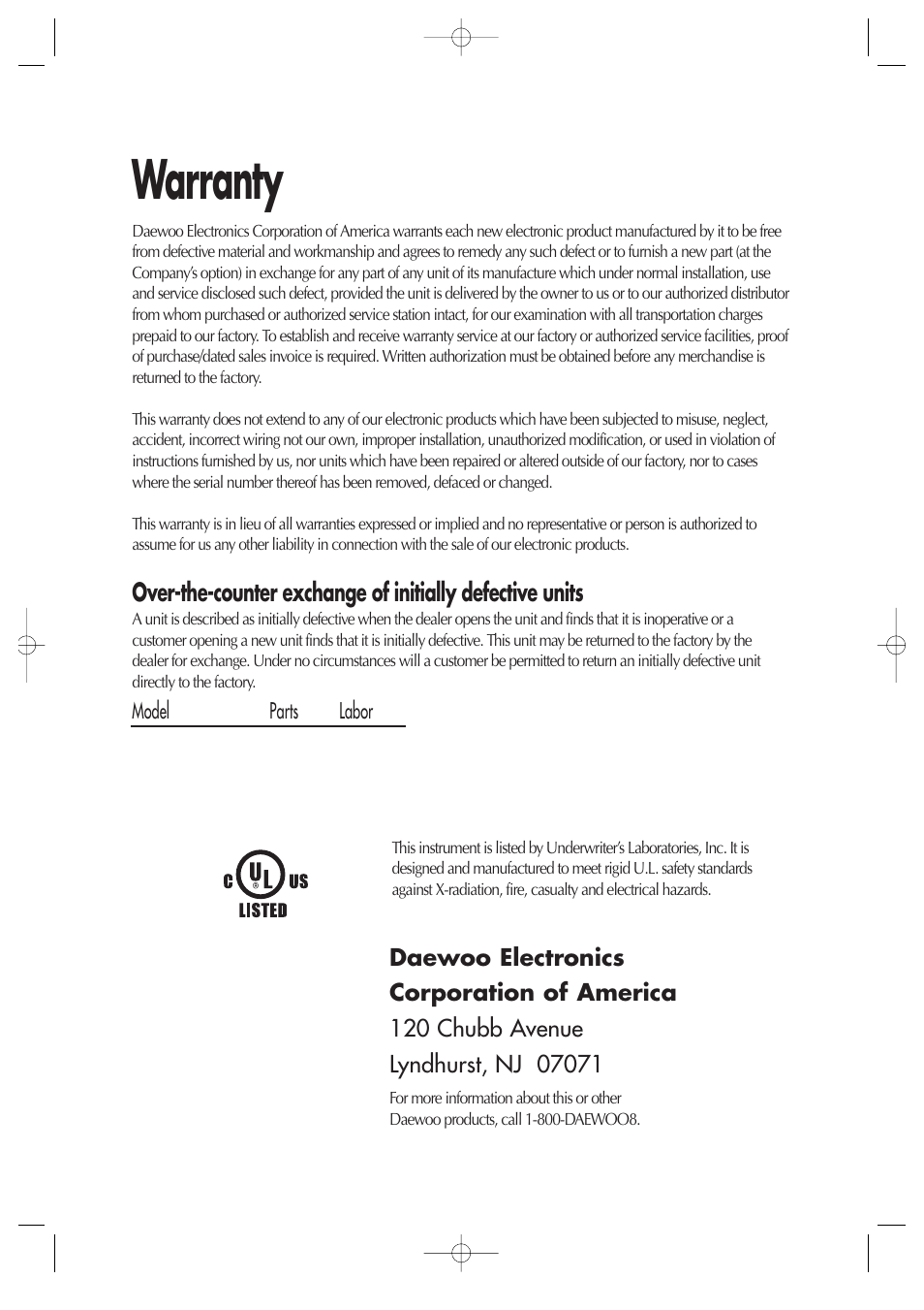 Warranty | Daewoo DV6T811N User Manual | Page 81 / 81
