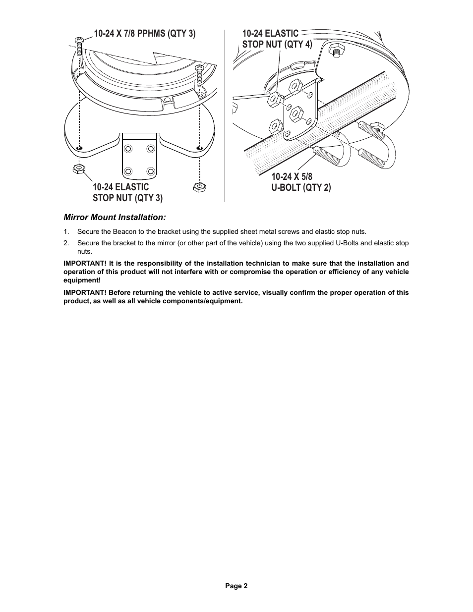 Whelen MIRROR15 User Manual | Page 2 / 2