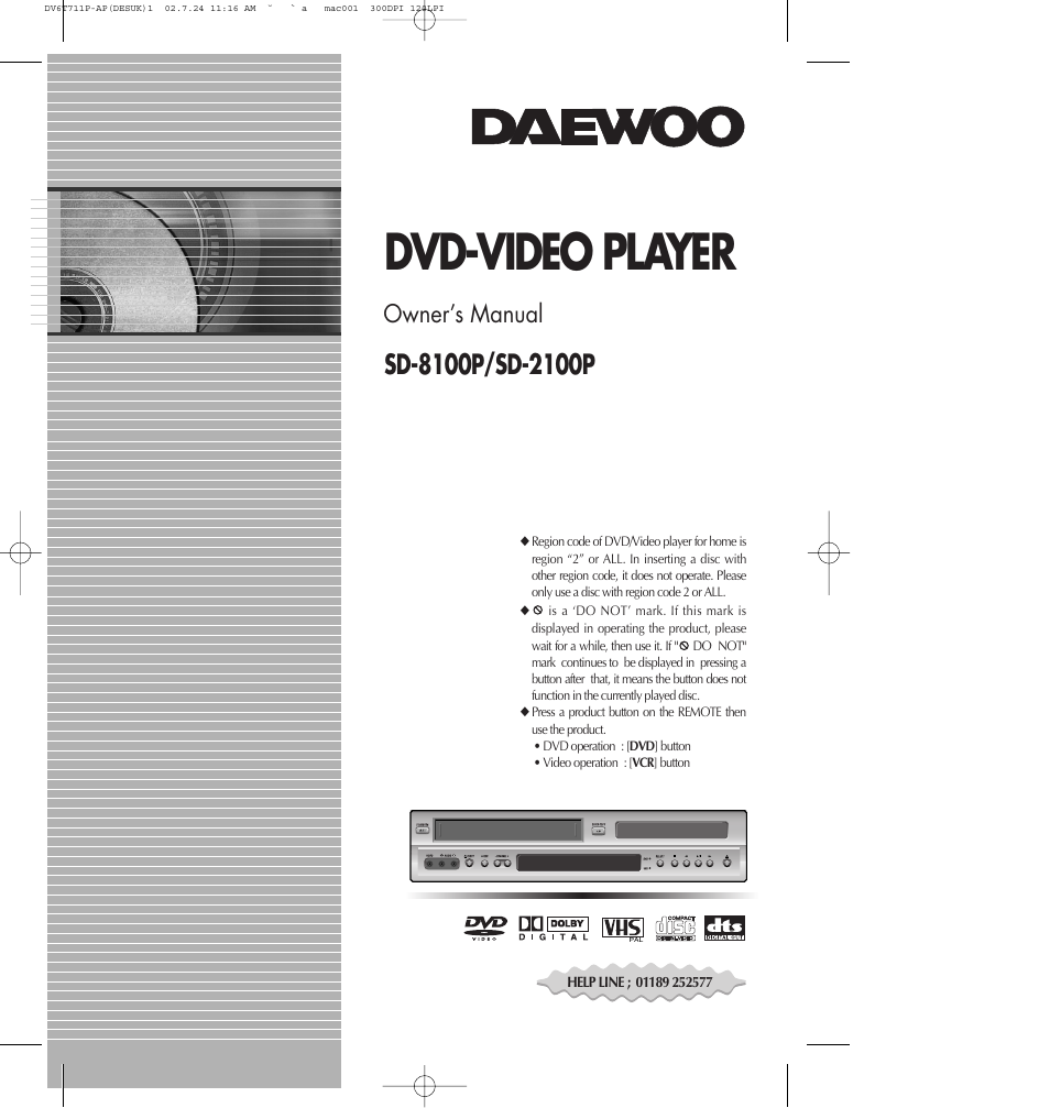 Daewoo SD-2100P User Manual | 78 pages