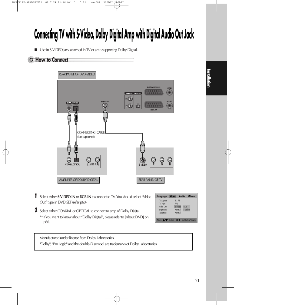 How to connect | Daewoo SD-2100P User Manual | Page 22 / 78
