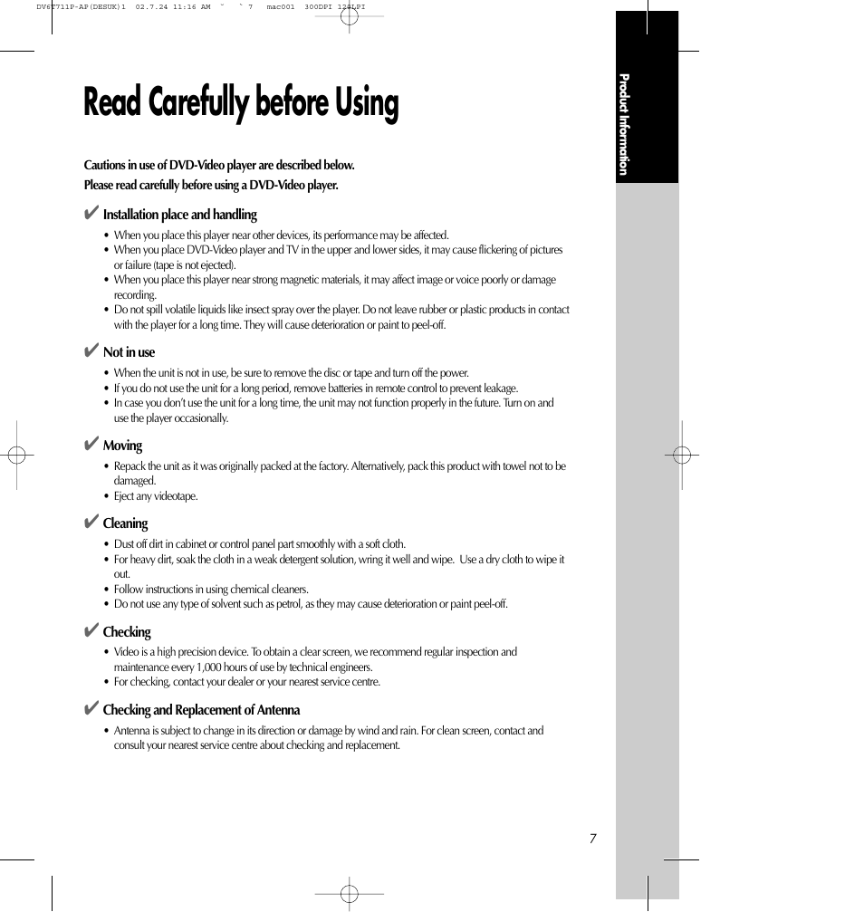 Read carefully before using | Daewoo SD-2100P User Manual | Page 8 / 78