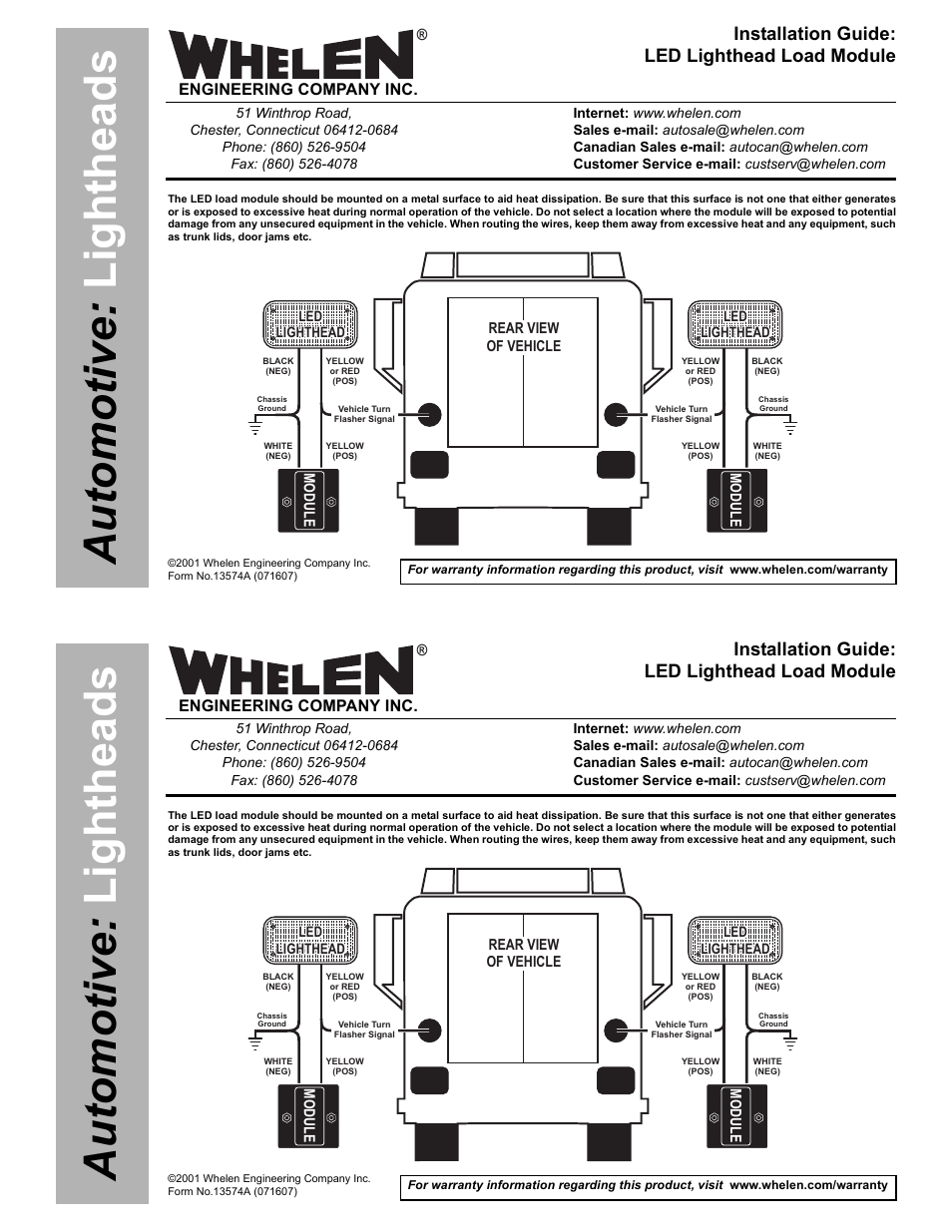 Whelen LEDLOAD User Manual | 1 page