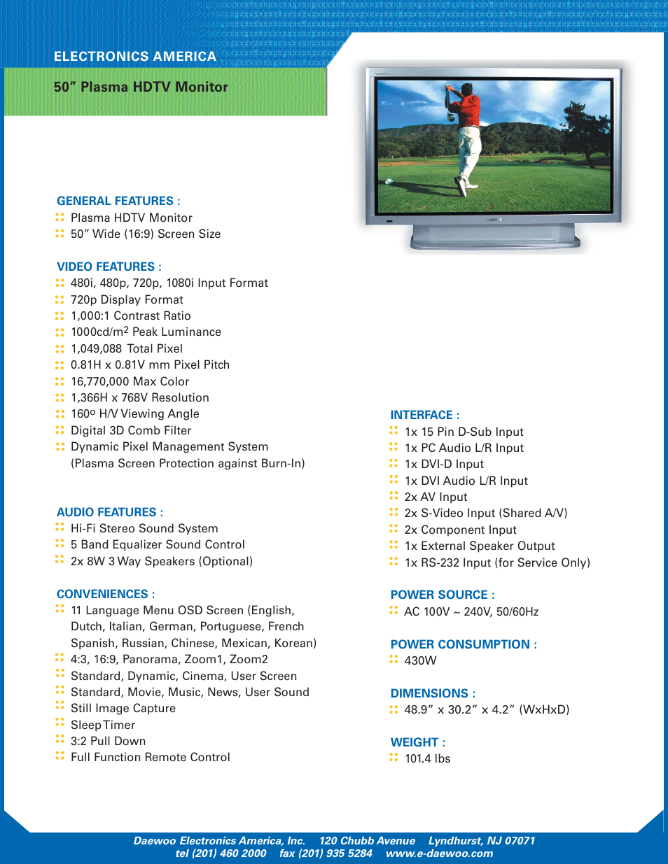 Daewoo DP-50GM User Manual | Page 2 / 2