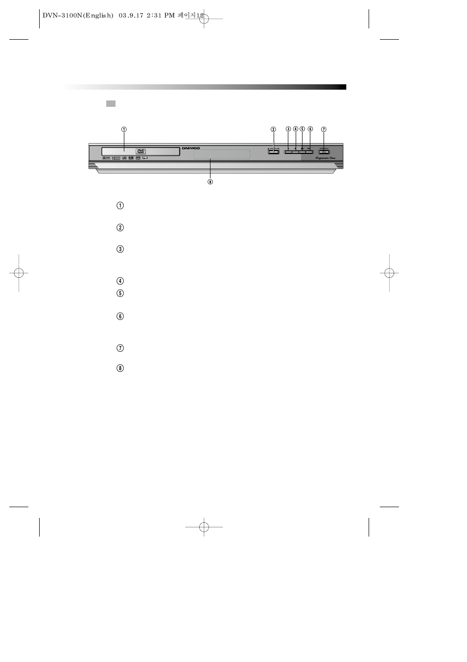 Preparations before operation | Daewoo DVN DVN-3100N User Manual | Page 13 / 39