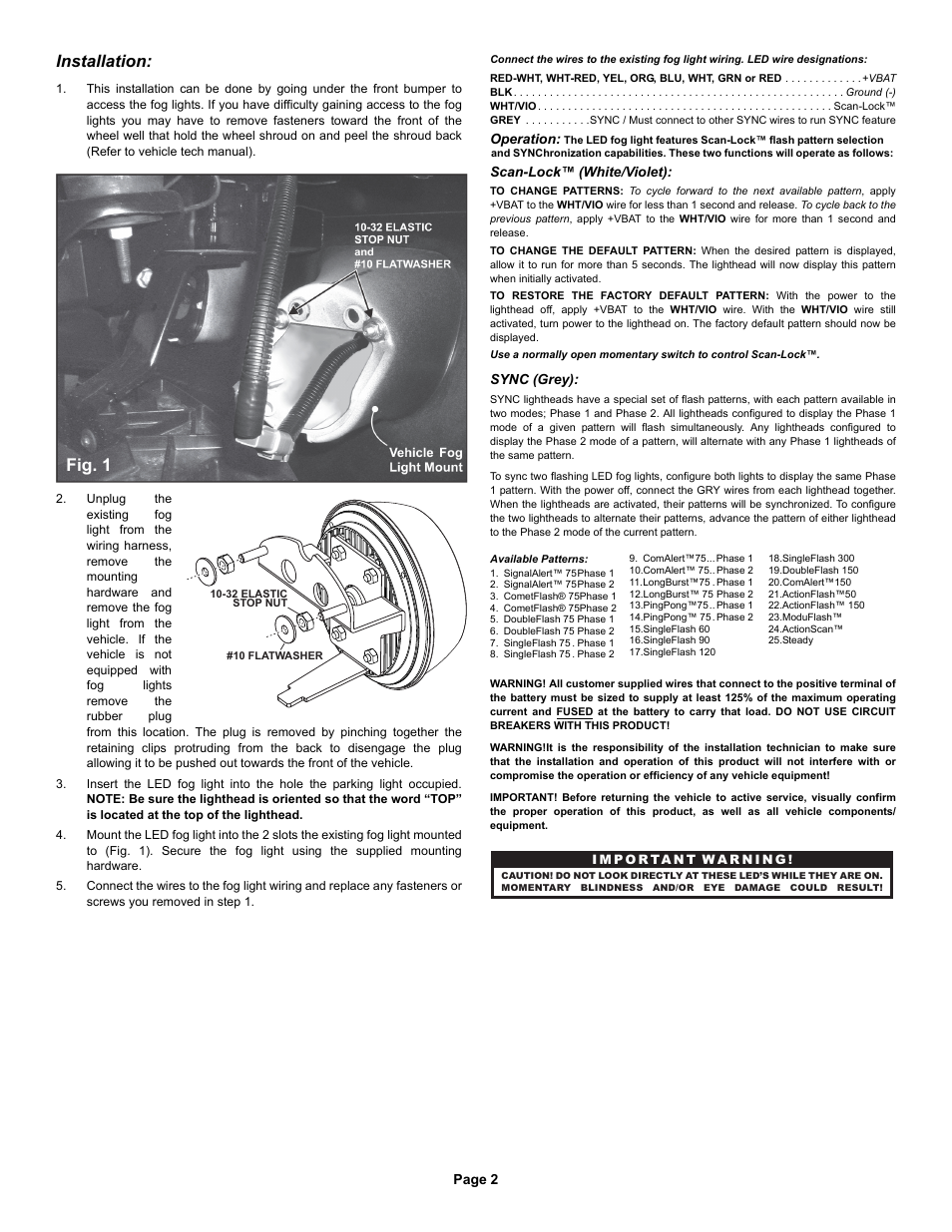 Installation | Whelen FECT10AR User Manual | Page 2 / 2