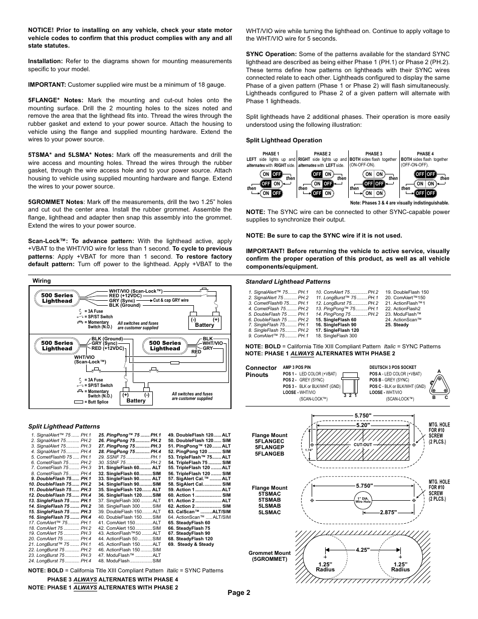 Page 2 | Whelen 500 Series TIR6™ User Manual | Page 2 / 4