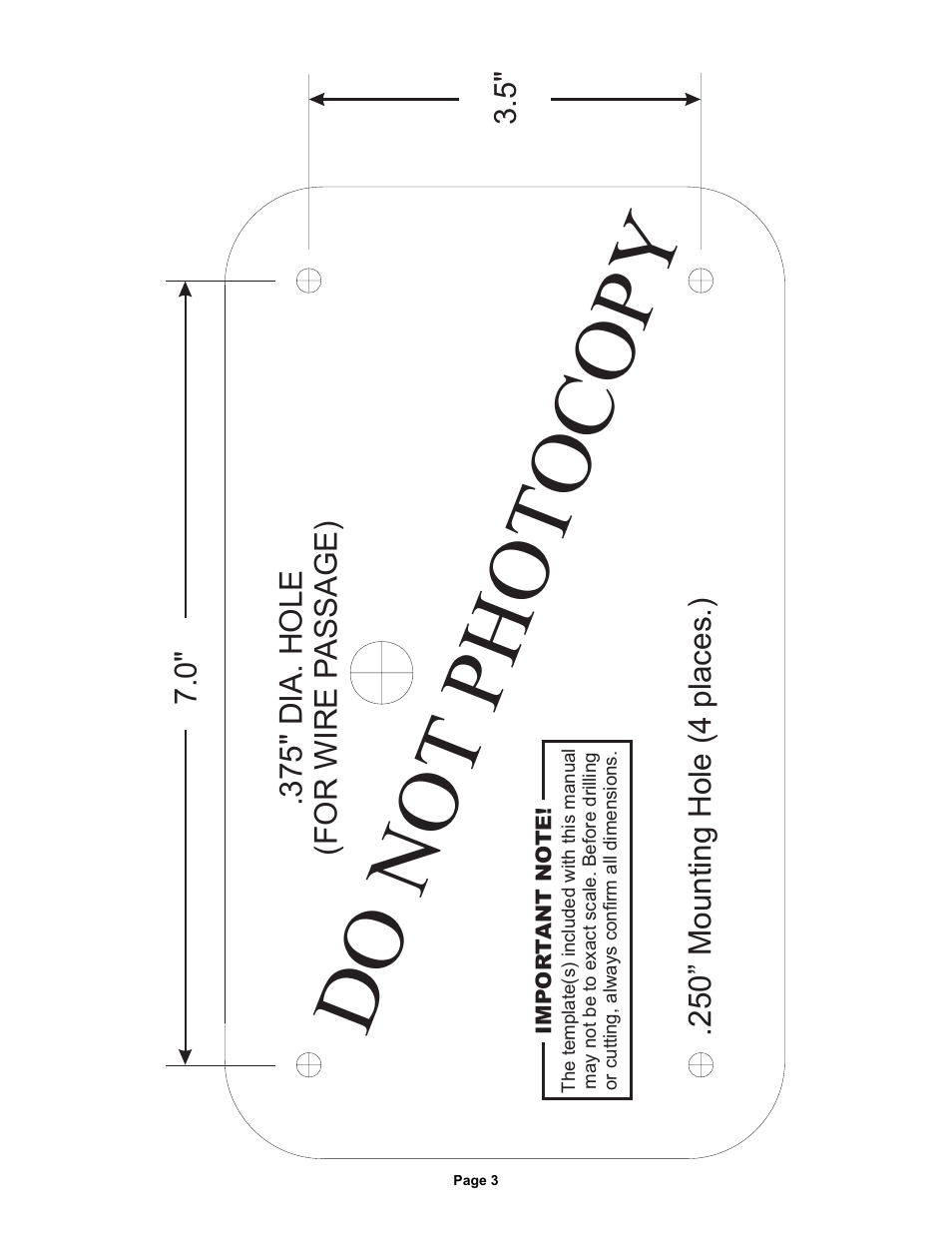 Do not phot ocopy | Whelen 508 Series Lighthead User Manual | Page 3 / 3