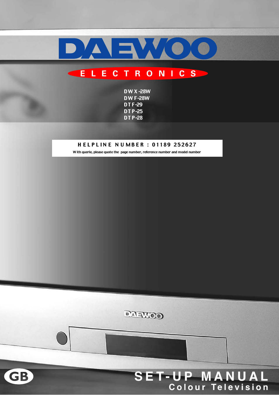 Daewoo D W X -28W User Manual | 14 pages